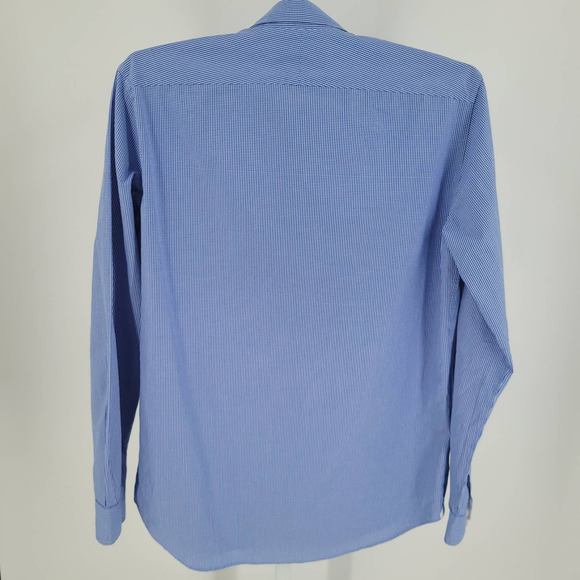 PINK Men's Shirt Slim Fit Blue and White Check  Size L‎ - Picture 4 of 4